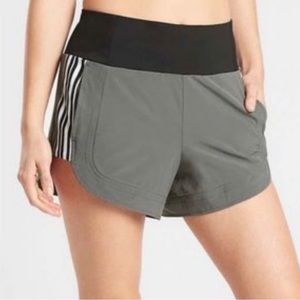 Athleta ascend high waisted shorts with stripes